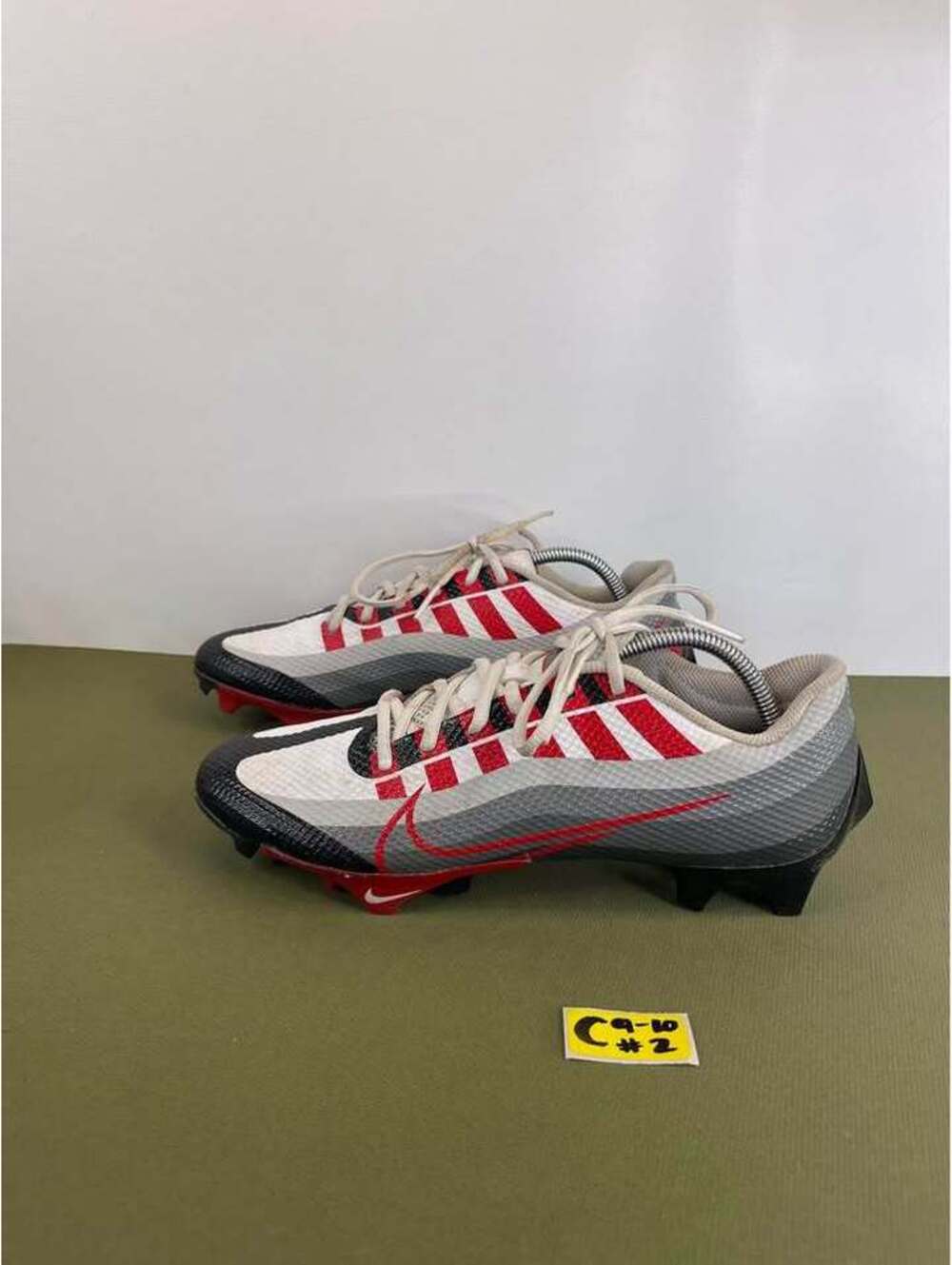 Nike Vapor Edge Pro 360 White Red Grey Football Cleats DQ5110-061 Size 9.5